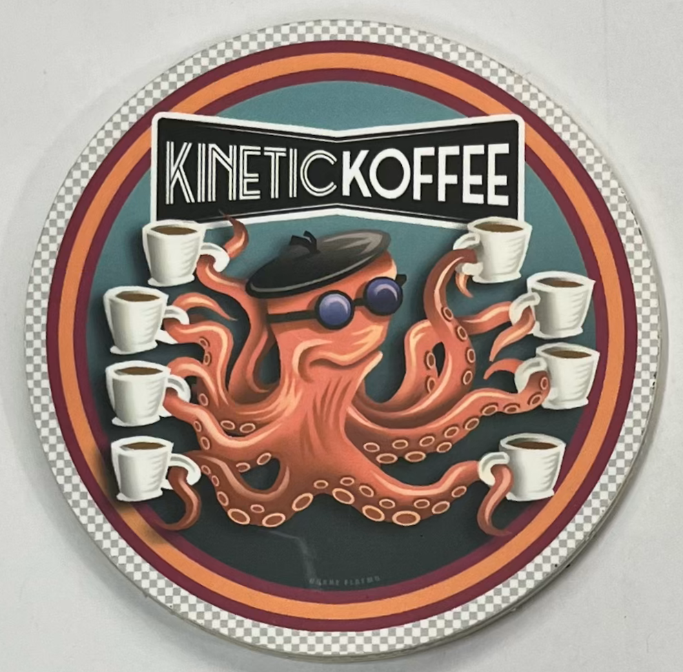 Kinetic Koffee Octopus Sticker